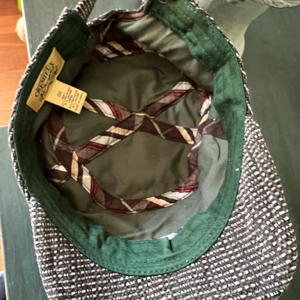 Cremieux tweed hat one size green lining band. Fully lined. - Picture 5 of 7